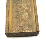 Best Crayon Box Ever, Antique Primitive Carved Out Slide Lid Box with Soft Yellow Exterior and Color Explosion Inside