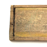 Best Crayon Box Ever, Antique Primitive Carved Out Slide Lid Box with Soft Yellow Exterior and Color Explosion Inside