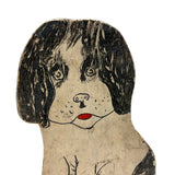 Very Delicately Painted Old Folk Art Doggy Doorstop