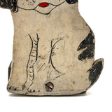 Very Delicately Painted Old Folk Art Doggy Doorstop