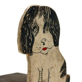 Very Delicately Painted Old Folk Art Doggy Doorstop