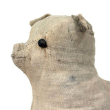 Well Loved, Very Sweet 19th Century Straw Stuffed Hand-sewn Cat