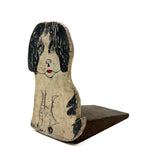 Very Delicately Painted Old Folk Art Doggy Doorstop