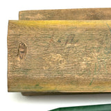 Best Crayon Box Ever, Antique Primitive Carved Out Slide Lid Box with Soft Yellow Exterior and Color Explosion Inside