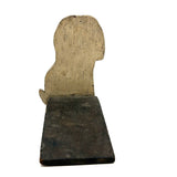 Very Delicately Painted Old Folk Art Doggy Doorstop