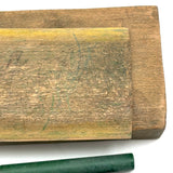 Best Crayon Box Ever, Antique Primitive Carved Out Slide Lid Box with Soft Yellow Exterior and Color Explosion Inside