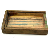 Best Crayon Box Ever, Antique Primitive Carved Out Slide Lid Box with Soft Yellow Exterior and Color Explosion Inside