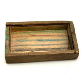 Best Crayon Box Ever, Antique Primitive Carved Out Slide Lid Box with Soft Yellow Exterior and Color Explosion Inside