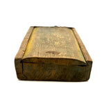 Best Crayon Box Ever, Antique Primitive Carved Out Slide Lid Box with Soft Yellow Exterior and Color Explosion Inside