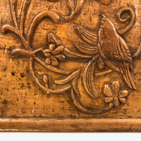 Sweet Folk Art Relief Carving of Bird on Flowering Branch