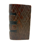 SOLD Great Old Carved Folk Art Book Shaped Box with Passive Snake Inside!