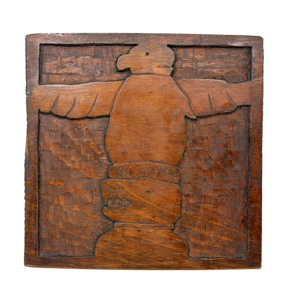 Very Naive and Very Sweet Boy Scout Relief Carved Totem