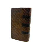 SOLD Great Old Carved Folk Art Book Shaped Box with Passive Snake Inside!