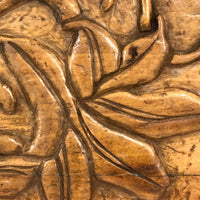 Sweet Folk Art Relief Carving of Bird on Flowering Branch