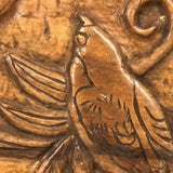 Sweet Folk Art Relief Carving of Bird on Flowering Branch