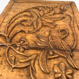 Sweet Folk Art Relief Carving of Bird on Flowering Branch