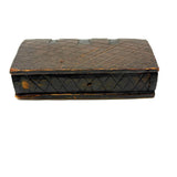 SOLD Great Old Carved Folk Art Book Shaped Box with Passive Snake Inside!