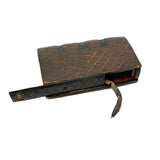 SOLD Great Old Carved Folk Art Book Shaped Box with Passive Snake Inside!
