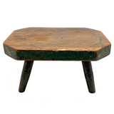 Ultra Solid 19th Century Eight Sided Stool in Original Green Paint