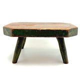 Ultra Solid 19th Century Eight Sided Stool in Original Green Paint