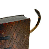 SOLD Great Old Carved Folk Art Book Shaped Box with Passive Snake Inside!