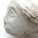 Soulful, Beautiful Marble Carved Woman's Head with Bun