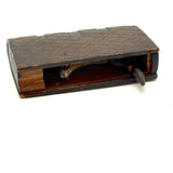 SOLD Great Old Carved Folk Art Book Shaped Box with Passive Snake Inside!