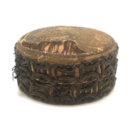 Woman of Mystery, Antique Tapestry/Embroidery Covered Powder Box with Mirror