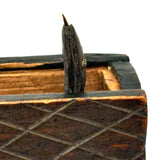 SOLD Great Old Carved Folk Art Book Shaped Box with Passive Snake Inside!