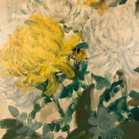 Gently Wistful Flowers in Vase, 1964 Oil on Board Painting Signed Rosannah