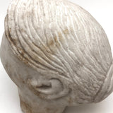 Soulful, Beautiful Marble Carved Woman's Head with Bun