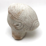 Soulful, Beautiful Marble Carved Woman's Head with Bun