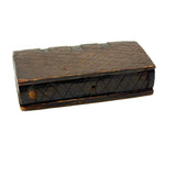 SOLD Great Old Carved Folk Art Book Shaped Box with Passive Snake Inside!