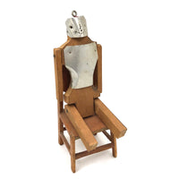 Curious Vintage Jig Figure with No Feet But Tin Armor! (Chair Included)