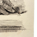 Pen in Hand, Lovely, Self-Reflexive Victorian Pen and Ink Drawing
