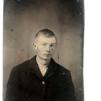 Perfectly Stark, Antique Tintype of Sensitive Looking Young Man