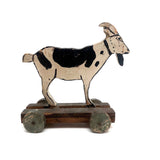 Wonderful Old Folk Art Goat on Wheels Pull Toy
