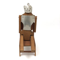 Curious Vintage Jig Figure with No Feet But Tin Armor! (Chair Included)