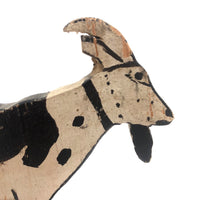 Wonderful Old Folk Art Goat on Wheels Pull Toy
