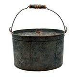 Gorgeous Large Antique French Minnow (Bait) Bucket with Wire Latch Lid and Best Original Paint