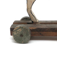 Wonderful Old Folk Art Goat on Wheels Pull Toy