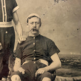 Pair of Bathing Beauties with Mustaches and Cigars, Antique Tintype
