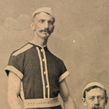 Pair of Bathing Beauties with Mustaches and Cigars, Antique Tintype