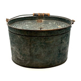 Gorgeous Large Antique French Minnow (Bait) Bucket with Wire Latch Lid and Best Original Paint