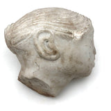 Soulful, Beautiful Marble Carved Woman's Head with Bun