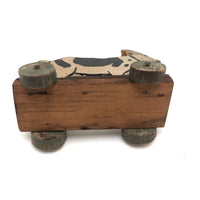 Wonderful Old Folk Art Goat on Wheels Pull Toy