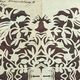 Intricate 19th Century Scherenschnitte Paper Cut with Birds and Flowers and Handwriting