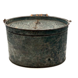 Gorgeous Large Antique French Minnow (Bait) Bucket with Wire Latch Lid and Best Original Paint