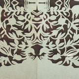 Intricate 19th Century Scherenschnitte Paper Cut with Birds and Flowers and Handwriting
