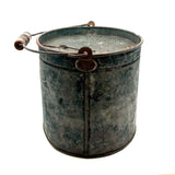 Gorgeous Large Antique French Minnow (Bait) Bucket with Wire Latch Lid and Best Original Paint